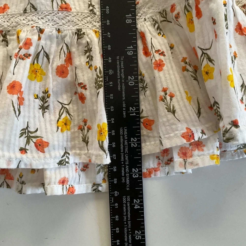 Tahari Girl’s Floral Cotton Ruffle Dress Sz 4T Cottagecore Boho Chic Garden City